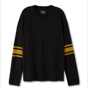 OTD On This Day Sleeve Stripe Crew neck black sweater unisex size XL